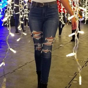 American Eagle High Waisted Ripped Jeans